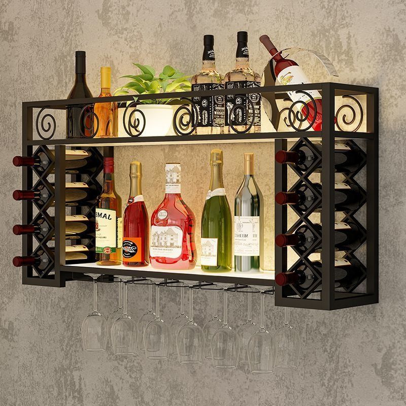 Bar Counter Living Room Wall-mounted Wine Rack Red Wine Cabinet Wall-mounted Household Wall-mounted Simple Storage Rack Display Rack for Restaurant