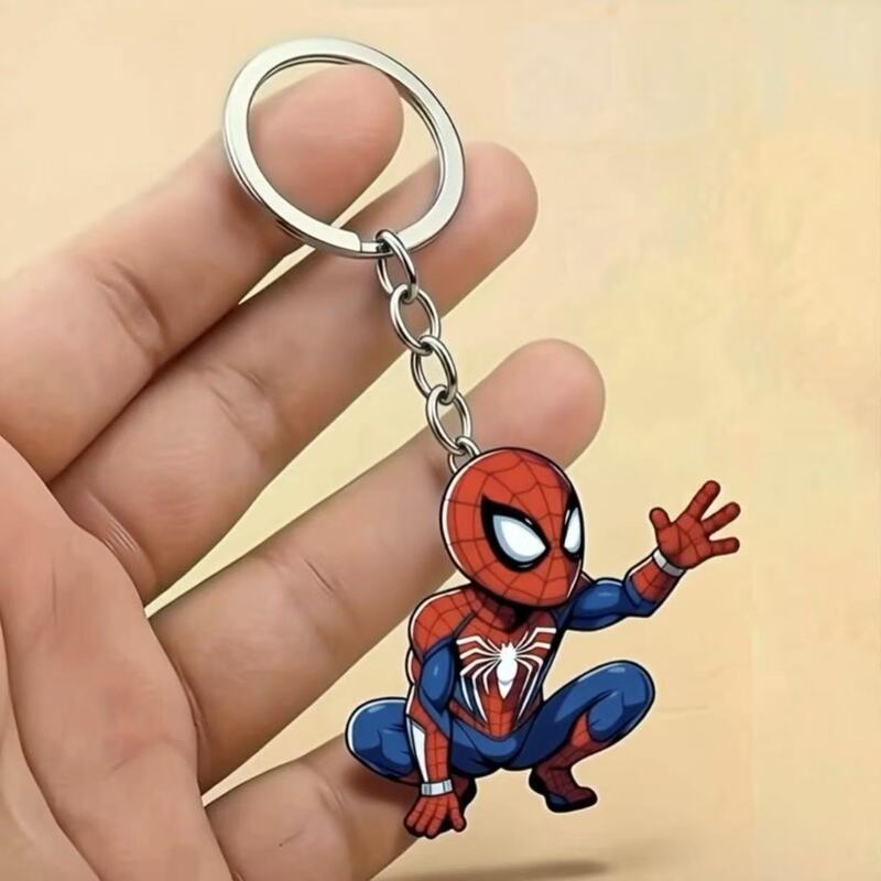 New Cartoon Spider-Man Keychain Anime Acrylic Cartoon Backpack Decoration Small Pendant Keychain Wholesale Cross-Border New Cartoon Spider-Man Keychain Anime Acrylic Cartoon Backpack Decoration Small Pendant Keychain Wholesale Cross-Border
