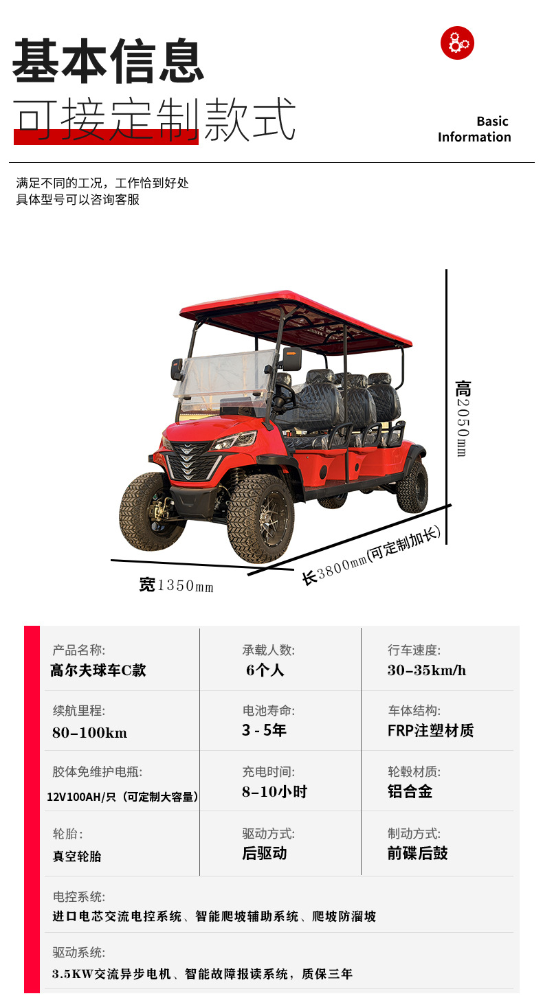 8+2 10-Seat Electric Four-Wheel Vehicle for Sightseeing/Recreation
