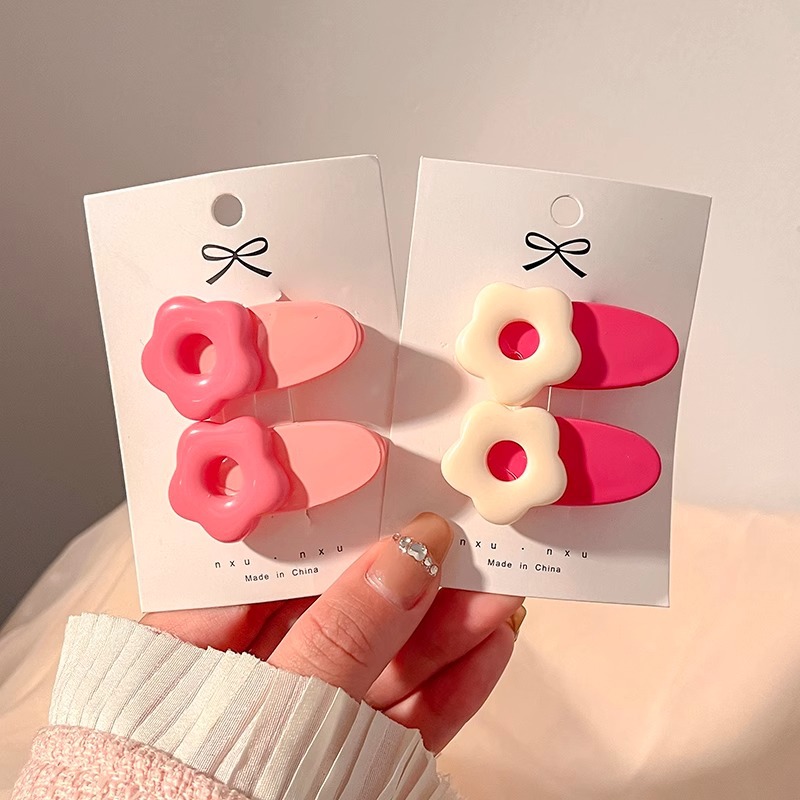 Horquilla de dopamina rosa para niña, bonito clip bb, accesorios para el cabello para niños, clip lateral y2k