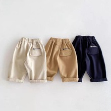 儿童刺绣休闲裤0-5岁秋季韩国童装男童时尚字母百搭舒适长裤宝宝