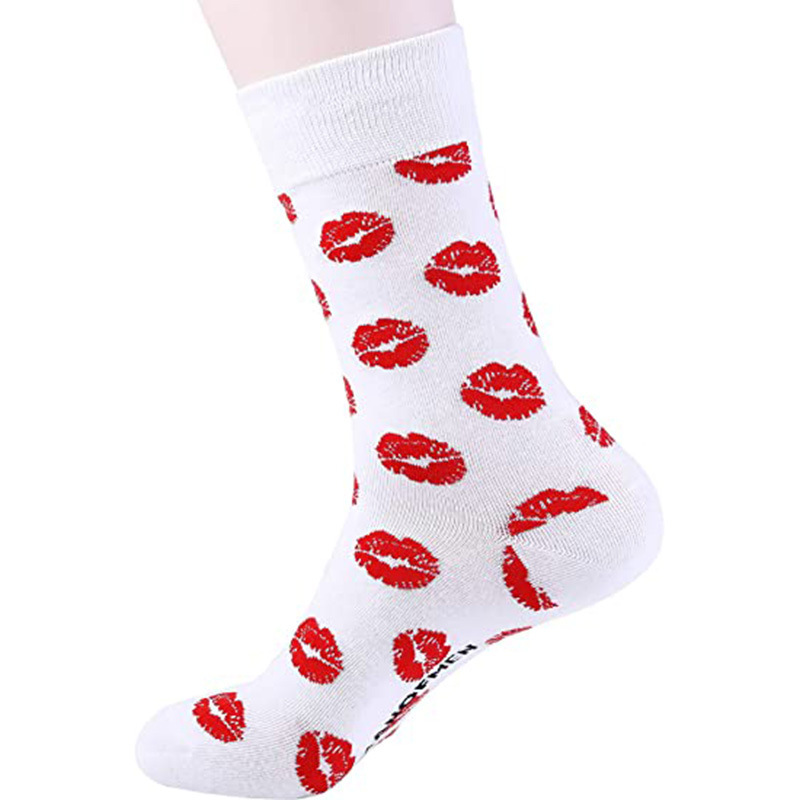 Calcetines transfronterizos del día de San Valentín calcetines de tubo de color de contraste de amor Valentine's Day amantes de los calcetines de algodón fabricantes