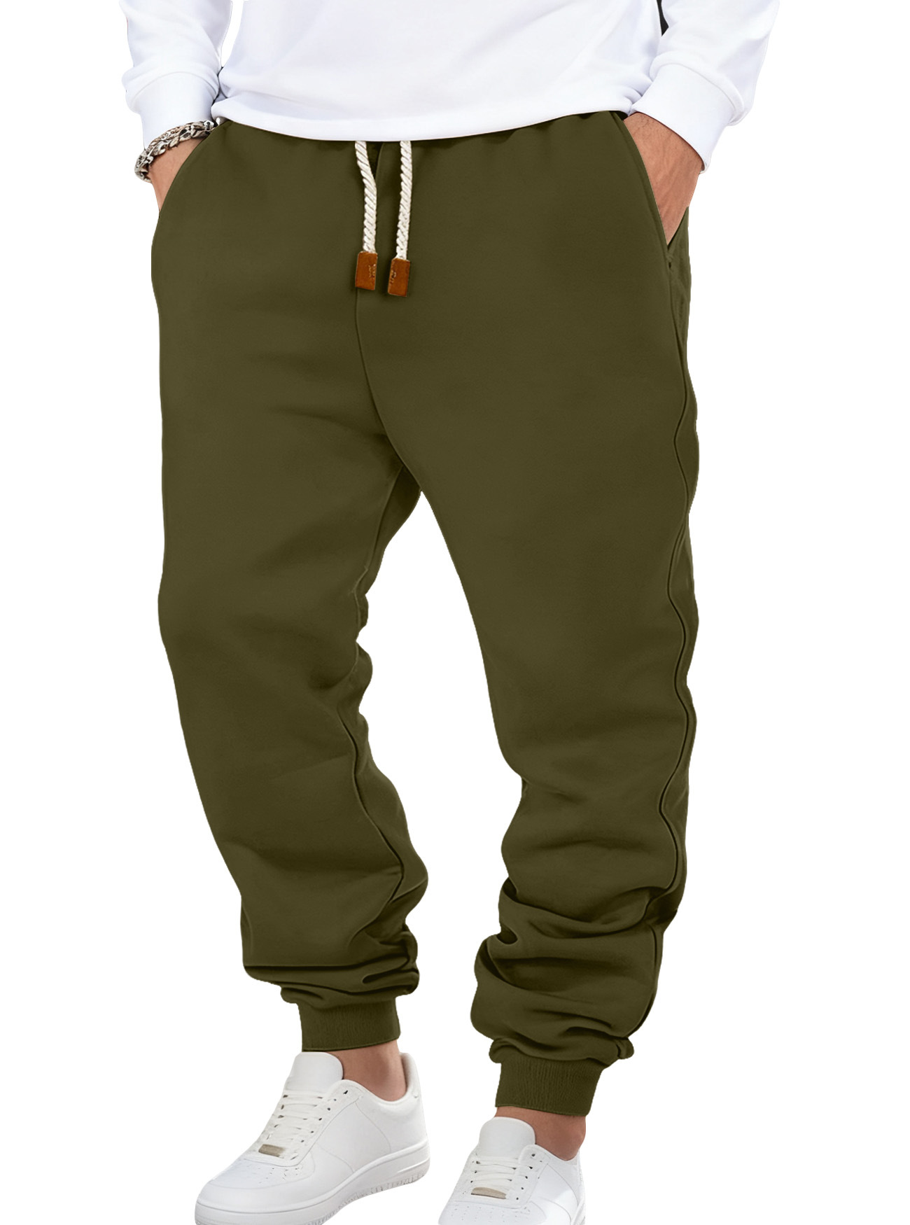 Monochrome Man- Clothing Men's Spring Autumn Solid Color Trendy Sports Casual Sweatpants European And American Loose_viptrois.com