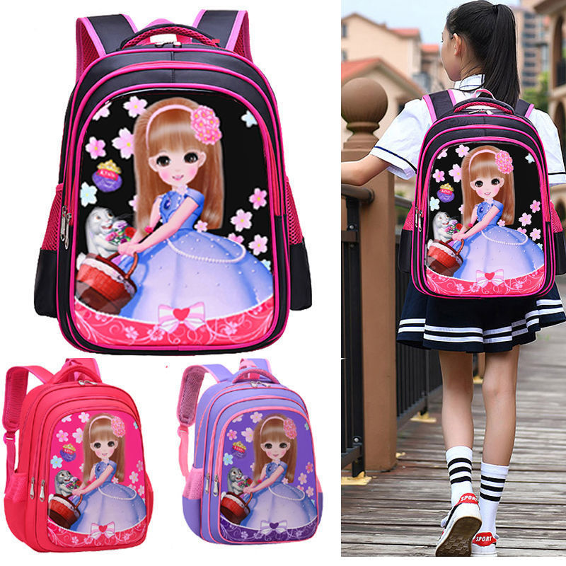Primary school student schoolbag female kindergarten Grade One Two Three Children girl large capacity Korean style burden reduction cute backpack