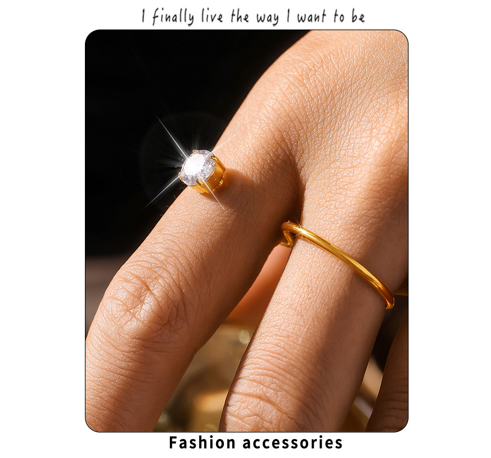 S-shaped Double Finger Wrapped Gold 3A Zircon Ring Stainless Steel PVD Simple And Luxurious Bracelet_voghion.com
