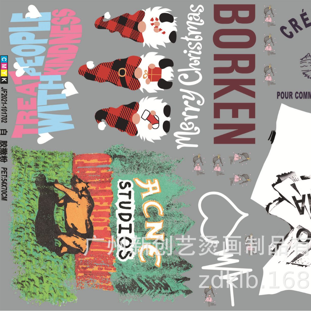 低温发泡烫画纸平面金葱烫画厚版硅胶烫画卡通动画服饰烫画