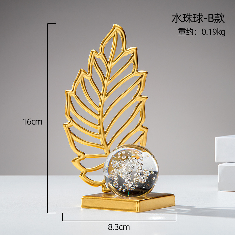 Líneas creativas de metal cristal bola decoración de nicho de alta calidad sala de estar dormitorio oficina decoración de escritorio
