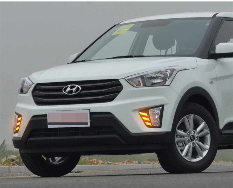 Suitable for 15-16 Hyundai Ix25 Daytime Running Lights Hyundai Ix25 Front Fog Lights Modified Led Front Bumper Lights