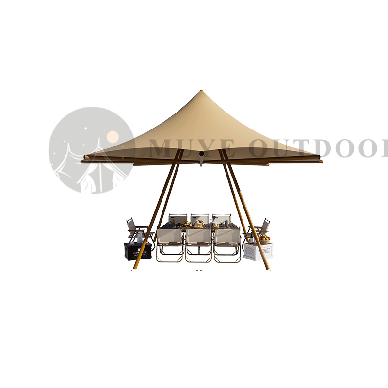 Muye Campamento al aire libre Sombrero de paja grande Carpa de cortina de cielo Área escénica Camping Carpa de comedor Campamento Carpa de celebridades de Internet