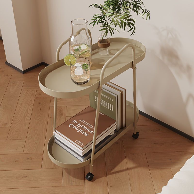 Cream móvil sala de estar sofá gabinete creativo moderno simple con ruedas mesa de té dormitorio cabecera carro pequeño estante
