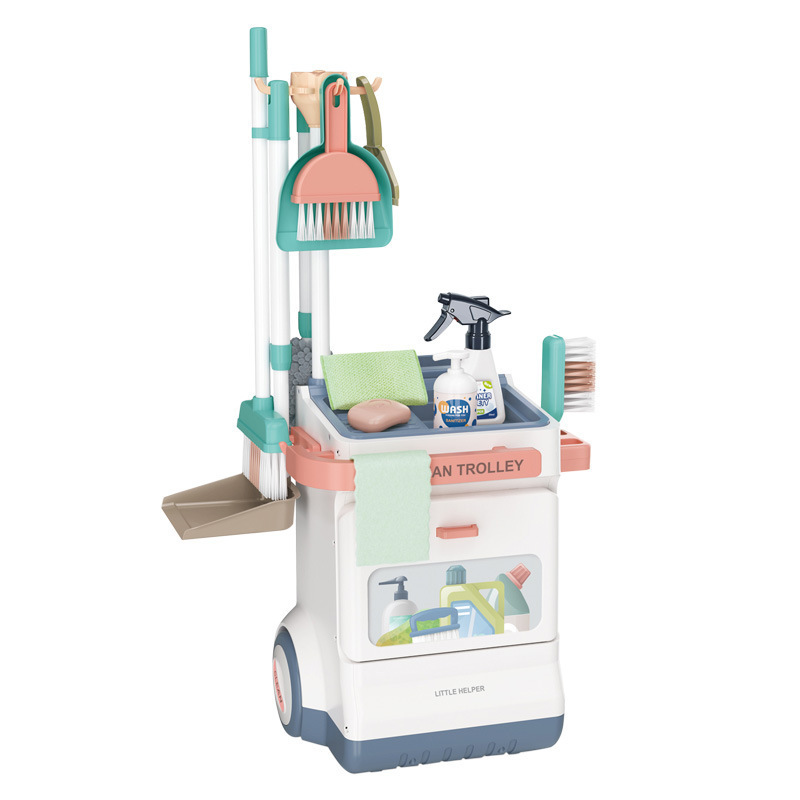 Niños transfronterizos simulación médico ECG escritorio médico aspiradora limpieza carrito jugar casa supermercado compras Juguetes