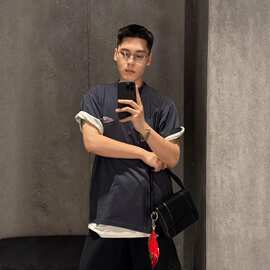 正确版本现货高品质B家新款可乐刺绣双层短袖T恤宽松版型男女同款
