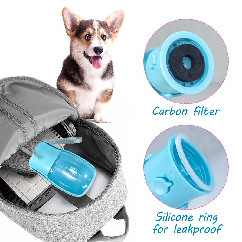 Amazon popular suministros para mascotas plegable taza de beber mascota portátil 300ml plegable taza bolsa de basura traje