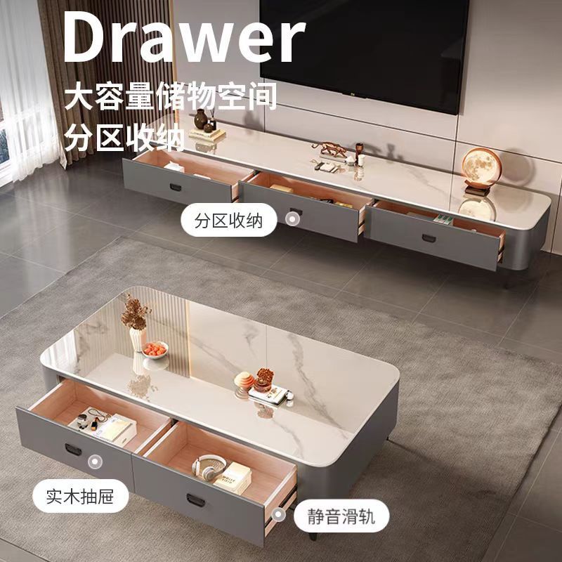 轻奢茶几客厅家用2025新款现代高级感小户型现代客厅简约方形茶桌|undefined