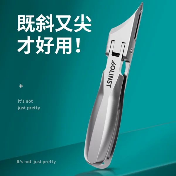 Cross-Border Hot-Selling Nail Clippers, Large Size, Anti-Splash, Wide Opening, Slanted Edge, Extended Nail Scissors, Single Nail Clipper, Portable