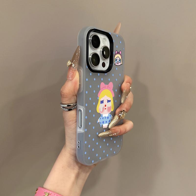 二合一果冻哭泣女孩适用苹果16promax手机壳肤感iphone15保护套14|undefined