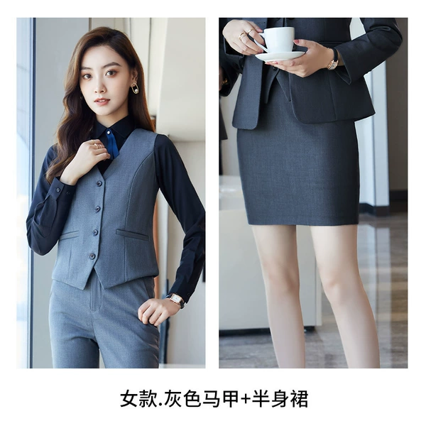 Extra thick women's vest + skirt gray