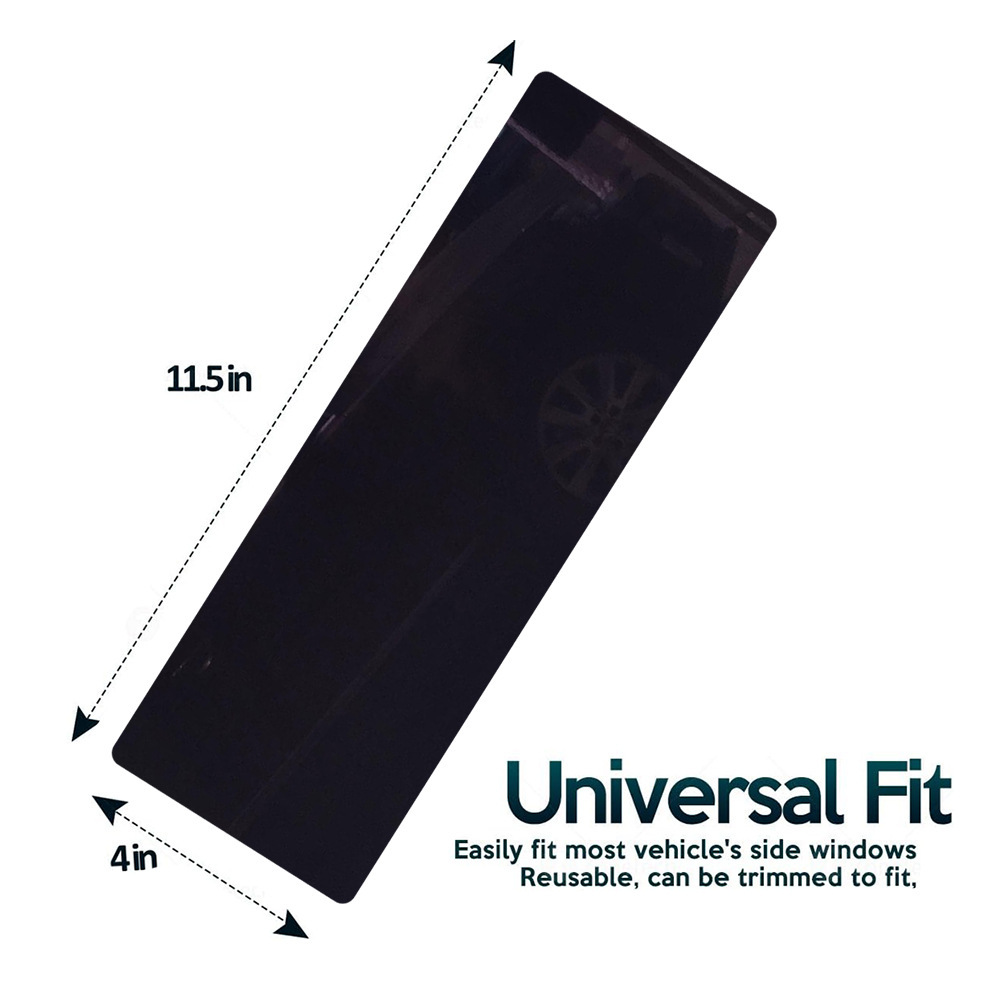 Visor solar anti-deslumbramiento adhesivo electrostático para vidrio de ventana lateral del automóvil anti-UV película de visor solar negra semitransparente para uso durante todo el año