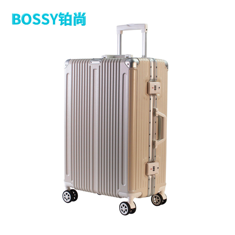 24inch Aluminum Frame Trolley Case High Appearance Universal Wheel Trolley Case Multifunctional Aluminum Frame Suitcase Customizable Logo