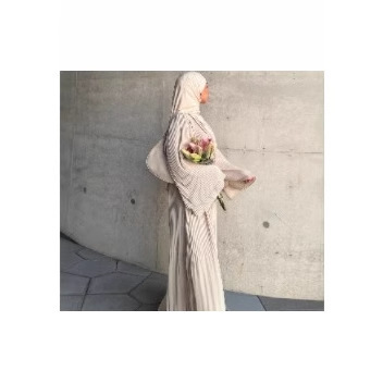 Middle East Dubai Pullover Robe Chiffon Pleated Dress Chiffon Pleated Pullover Dress