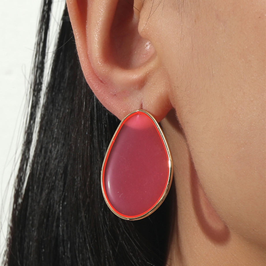 Trend fashionable transparent fresh geometric acrylic earrings…