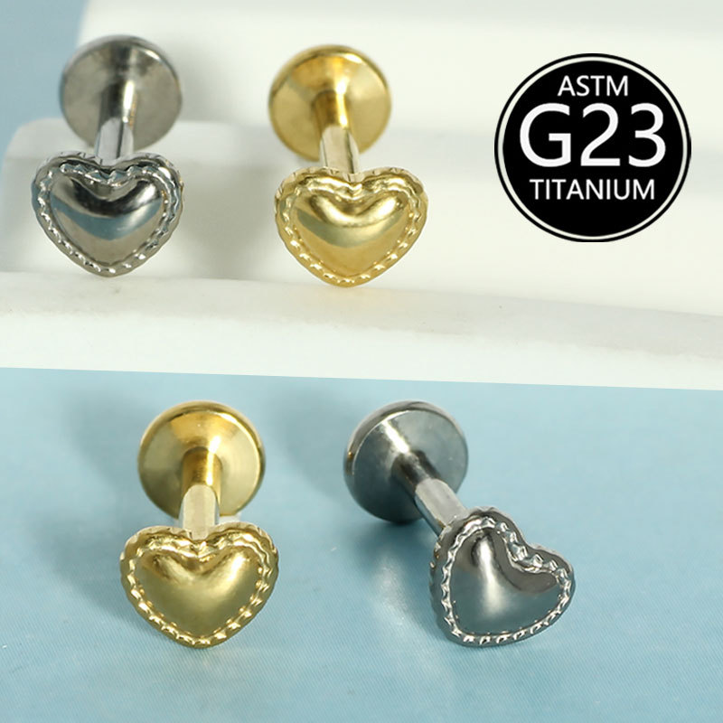 16G labret stud size and finish detail