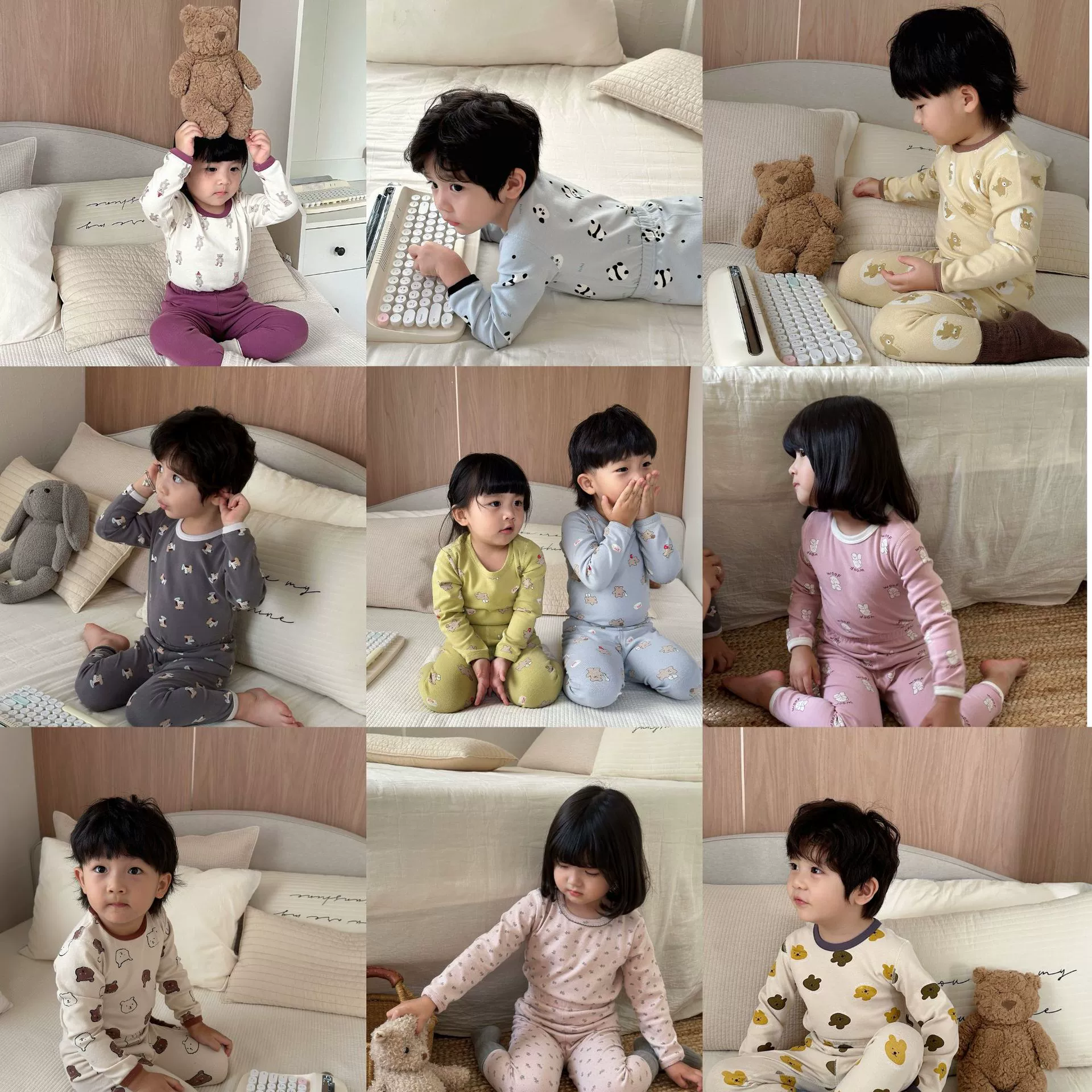 Новые детские шерстяные стяганки класса А домашняя одежда для мальчиков и девочек корейская теплая пижама для детей осенняя одежда осенняя брюки