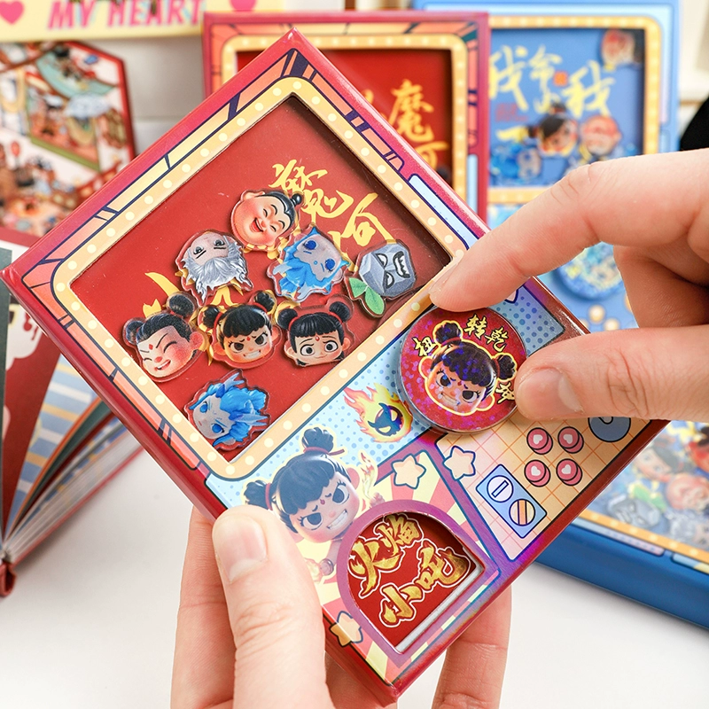 Карманная книжка‑авторучка Flame Little Nezha Gashapon Машина Школьная раскраска страница тишины механизм рукопись блокнот для счета мужской