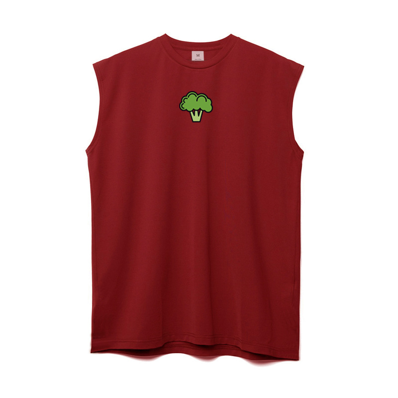 Camiseta sin mangas de verano de malla chaleco deportivo Chaleco de los hombres ins color sólido suelto casual crossbody fitness running image 8