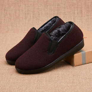 Old Beijing Cloth Shoes Women's Winter Fleece-lined Thickened Warm Cotton Shoes Mother Shoes Middle-aged and Elderly Cloth Shoes Milk Shoes