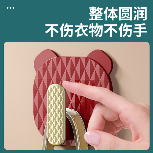 Hook plastic sticky hook bathroom kitchen wall-mounted strong traceless hook light luxury punch-free door rear coat hook