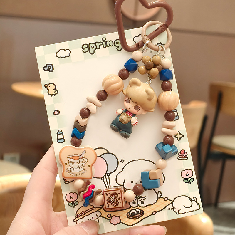 New Cartoon Cute Resin Accessories Dopamine Contrasting Star People Mobile Phone Hanging Chain Bag Hanging Mobile Phone Chain Key Chain
