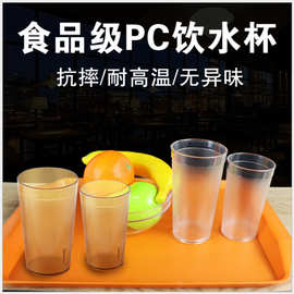 茶餐厅磨砂透明防摔茶杯快餐店水杯啤酒果汁杯防摔食品级厂家直销