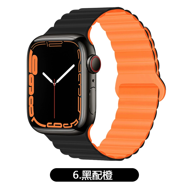 Подходит ремешок Apple Watch двухцветный магнитный силикон IWATCH1-9 поколения/SE