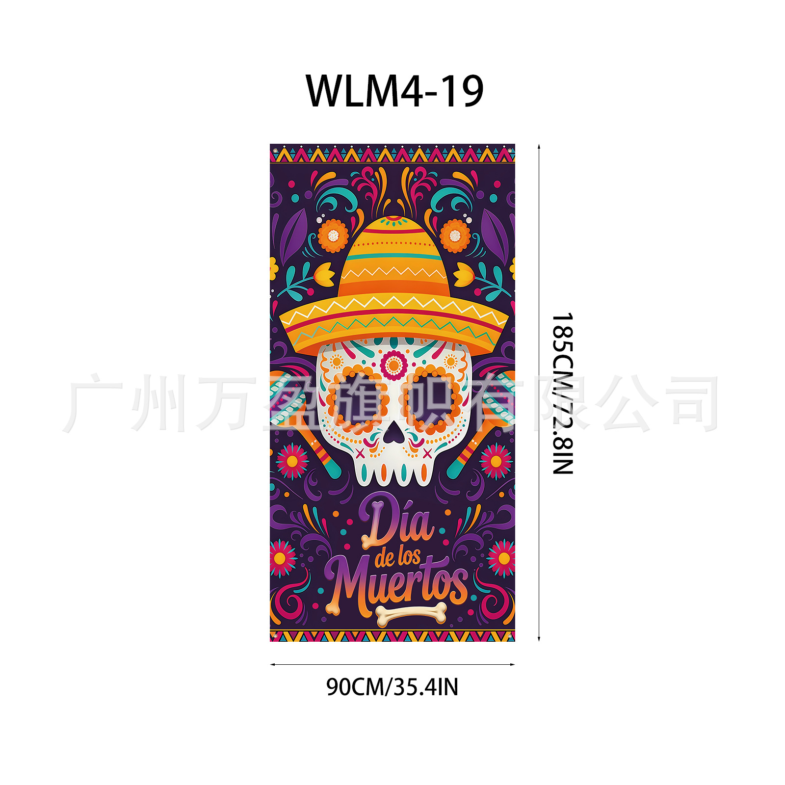 Pancarta Decorativa para Puerta de Poliéster para Día de los Muertos y Fiestas
