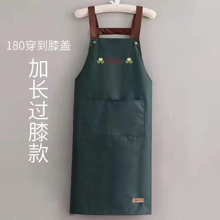 エプロン家庭用キッチン防水防油作業服ロゴ印字カスタム女性夏の薄い飲食物が腰を囲んでいる|undefined