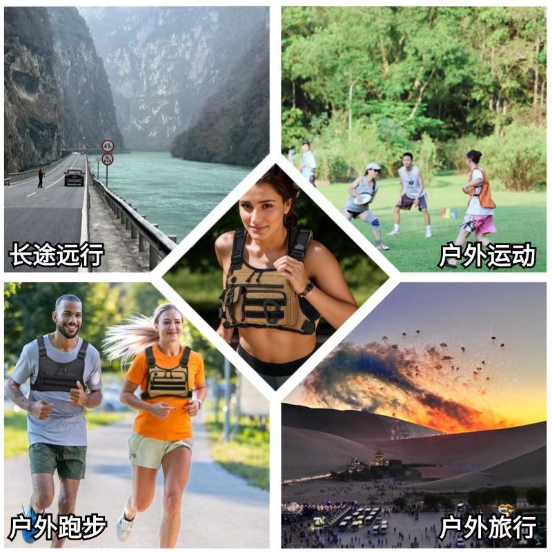 Bolso de pecho deportivo multifuncional transfronterizo al aire libre para hombres, bolso de pecho de moda para hombres, bolso de pecho táctico de Amazon