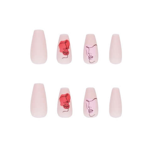 Abstract face series wearable nail art color block beauty nail art line nail stickers wearable nail wholesale