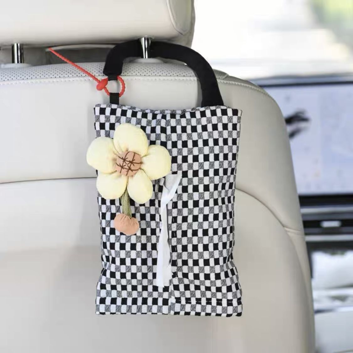 Car Tissue Bag Hanging Pouch, Cute Car Tissue Box, In-Car Seat Tissue Bag, Hanging Tissue Box