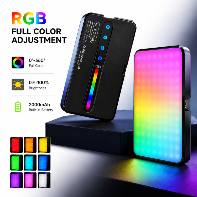 Portable Rgb Full-Color Mobile Phone Fill Light for Beauty Camera, Live Streaming, Photography, Influencer Photos, Cosplay, and Selfies Portable Rgb Full-Color Mobile Phone Fill Light for Beauty Camera, Live Streaming, Photography, Influencer Photos, Cosplay, and Selfies