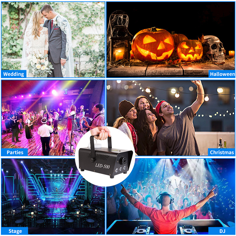 リモコン LED500W ステージスモークマシンハロウィンスモークマシンスプレーマシン 400 ワットスモークマトマイザー|undefined