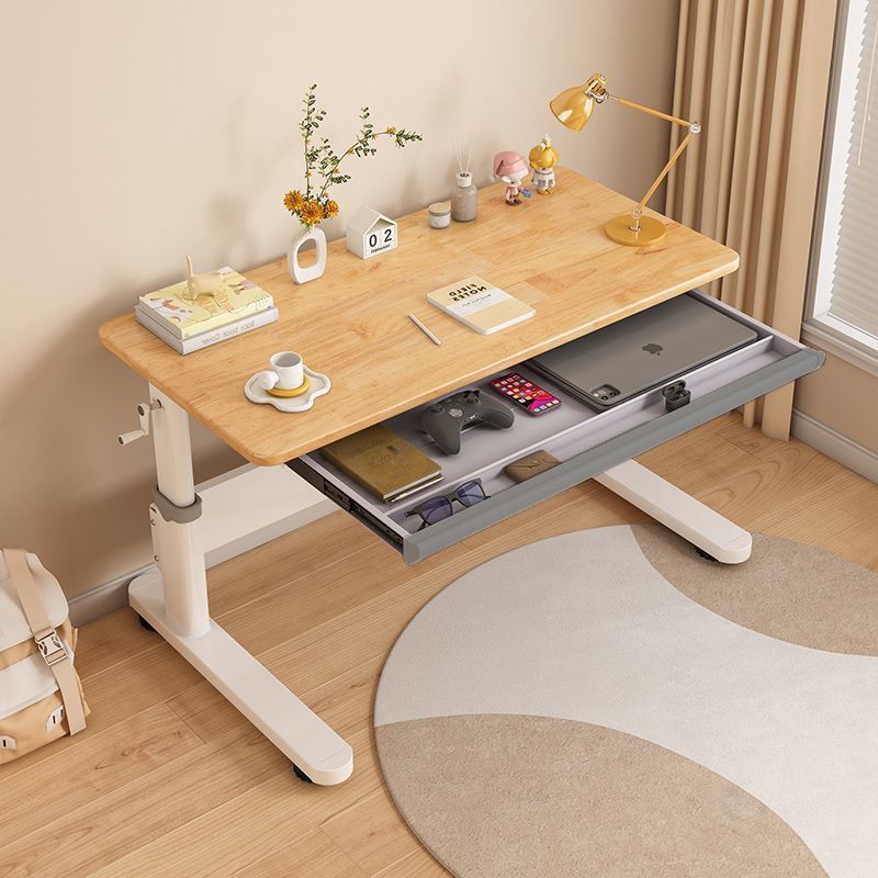 Rubber Wood Children's Study Table Home Primary School Students Writing Homework Desk and Chair Combination Adjustable Manual Lifting Table