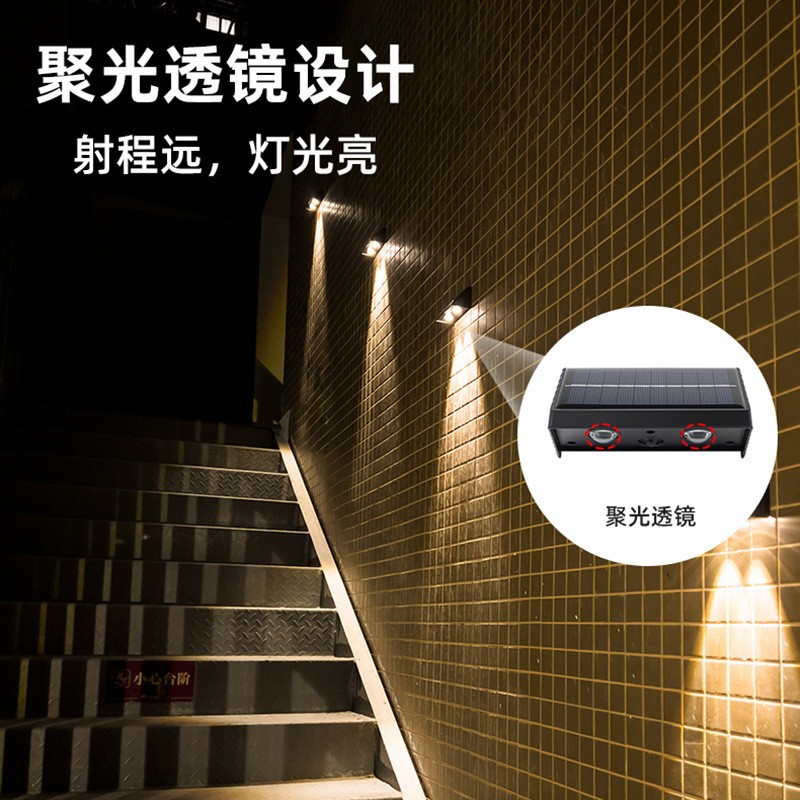 Lámparas solares transfronterizas, luces de jardín al aire libre, luces de pared impermeables para el hogar, luces de pared solares para exteriores