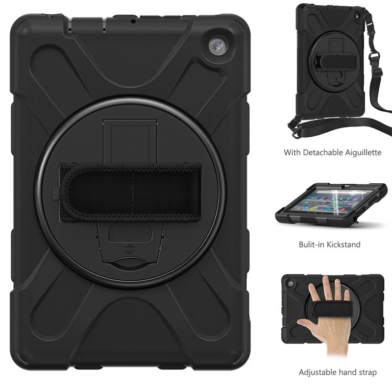 Совместимо с Amazon Fire7 2022 Pirate King Flash Shell PC Rotating Smedule Kindle HD8 ремень через плечо задняя оболочка