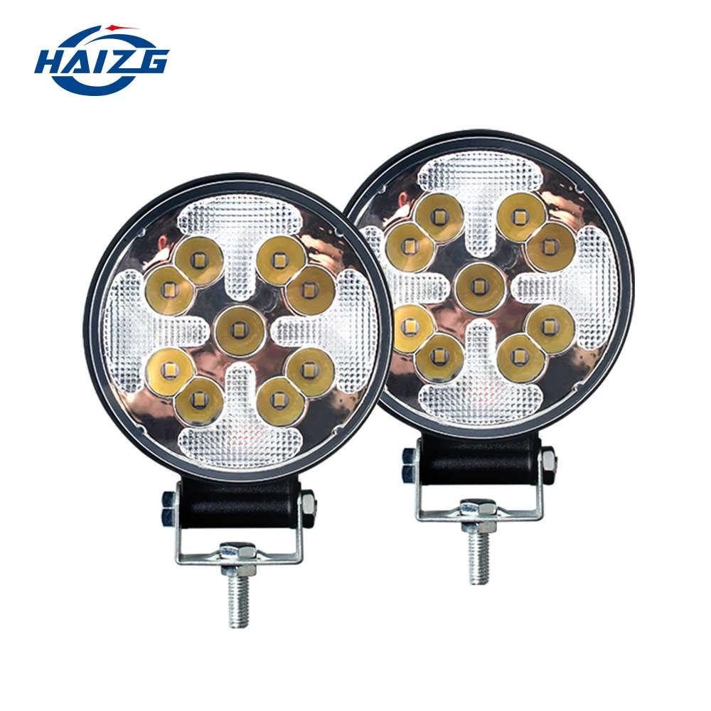 HAIZG Автомобильные светодиодные фары мини-круглые 63 Вт двухцветные фонарики светодиодные внедорожники модифицированные прожекторы