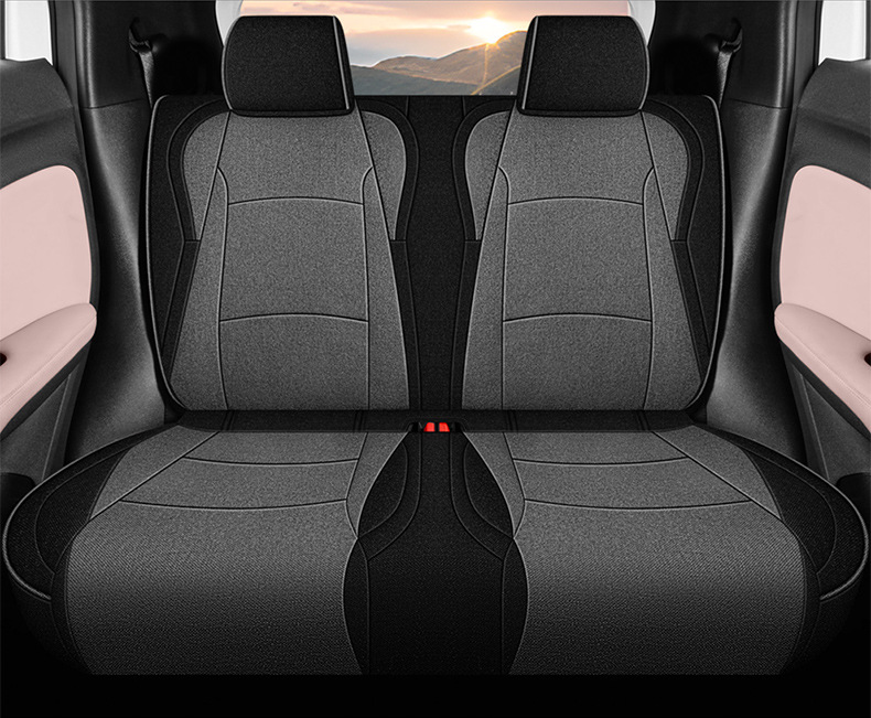 BYD Seagull Special Cotton and Linen Car Cushion Four Seasons Five Seats Fully Surrounded Women's Pink Seat Cover Summer Simple