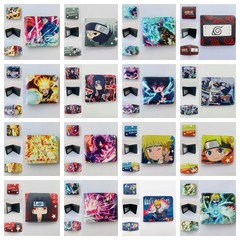 動漫周邊忍者短款錢包鳴人卡卡西寫輪眼PU皮學生零錢包皮夾