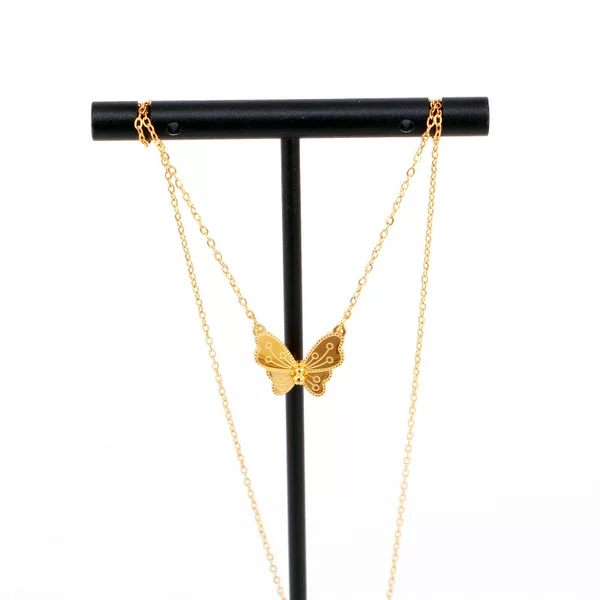 X9-211 Palace-Style Hand-Carved Butterfly Clavicle Chain with 3D Texture and Glossy Finish, Stunning and Versatile Neck Necklace
