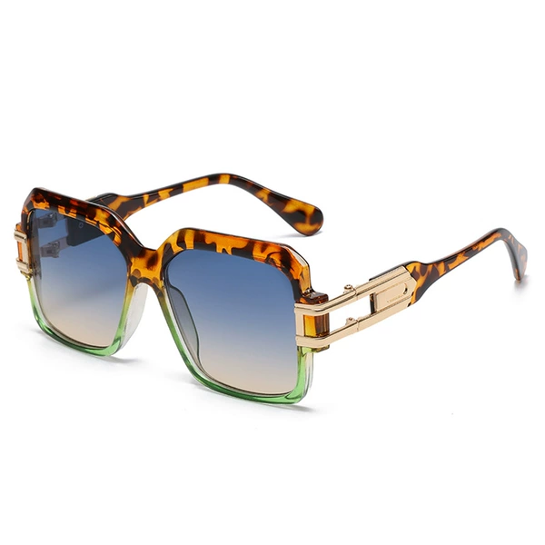 Leopard print frame green gold blue orange slices