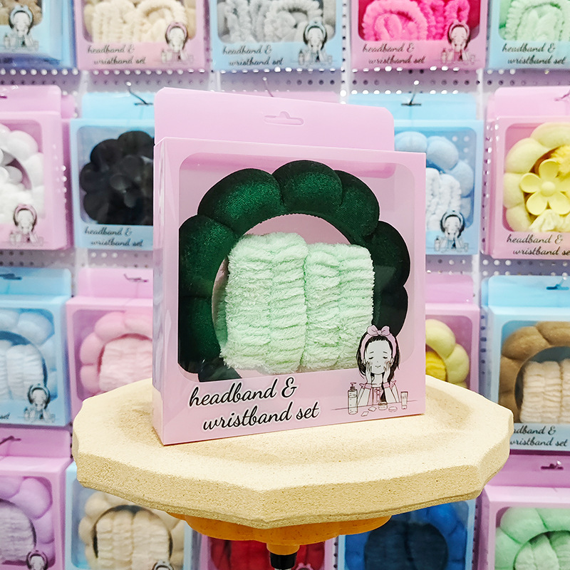 Nueva esponja de lavado de cara de Amazon, diadema de nubes, maquillaje de belleza, diadema de todo fósforo, diadema, horquilla, juego de caja de regalo